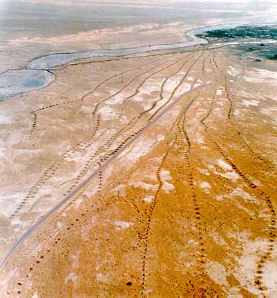 System of cuniculi (Khettara) along the Tafilalet Valley, Morocco. 